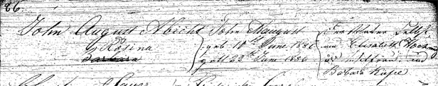 August Abbott, Jr Baptism Record