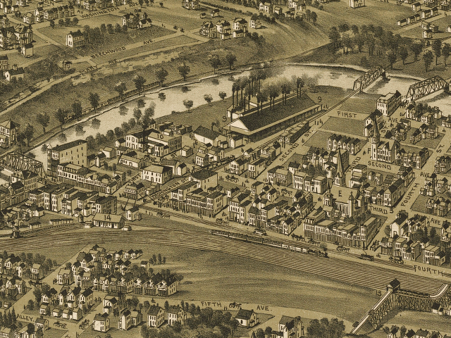 Carnegie, PA, Railroad Map, 1897