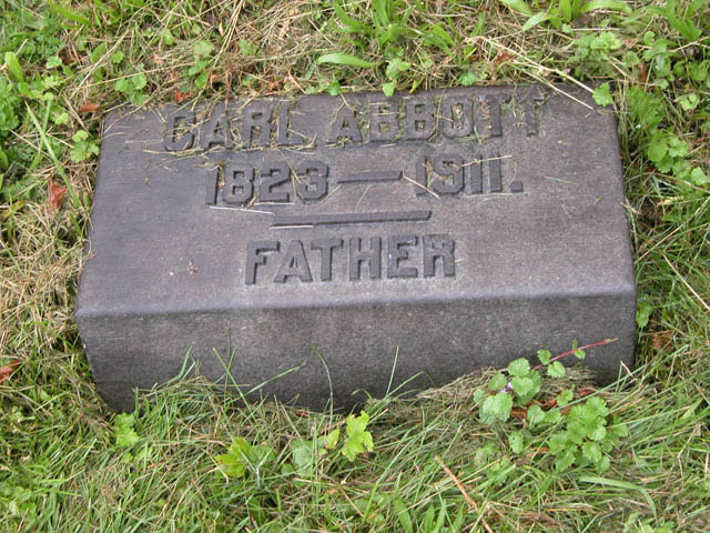 Carl (Charles) Augustus Abbott Headstone Marker