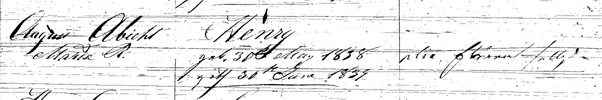 Henry Abbott Baptism Record