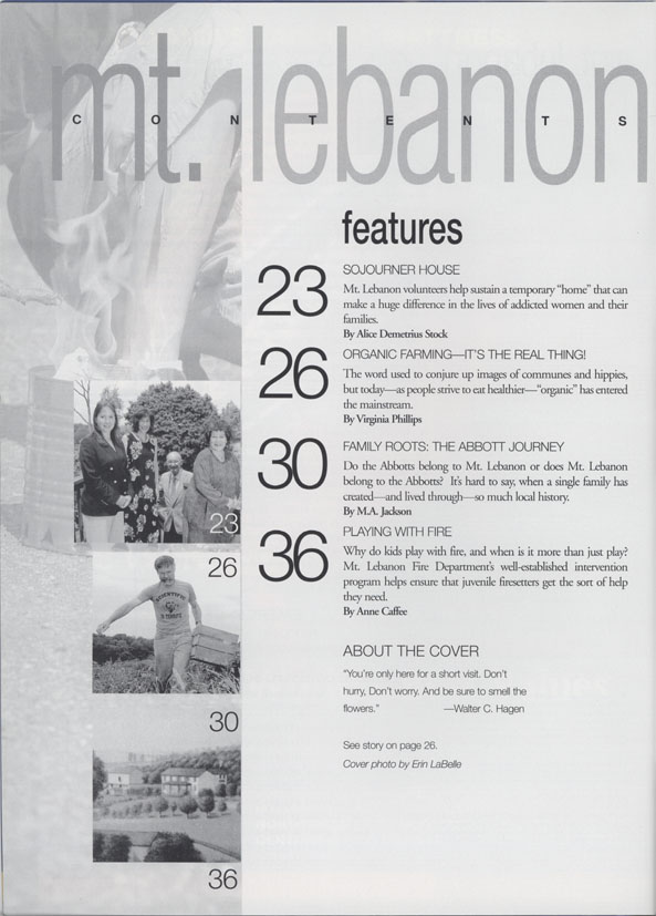 Mt. Lebanon Magazine, Index