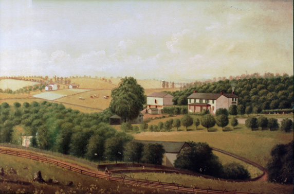 Oil Painting of Abbott Farm, Mount Lebanon, PA 1875