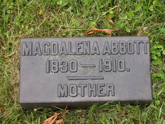 Magdalena Hetrick Abbott Headstone Marker