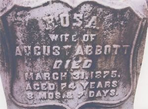 Rosa Ott Abicht Headstone Marker Detail