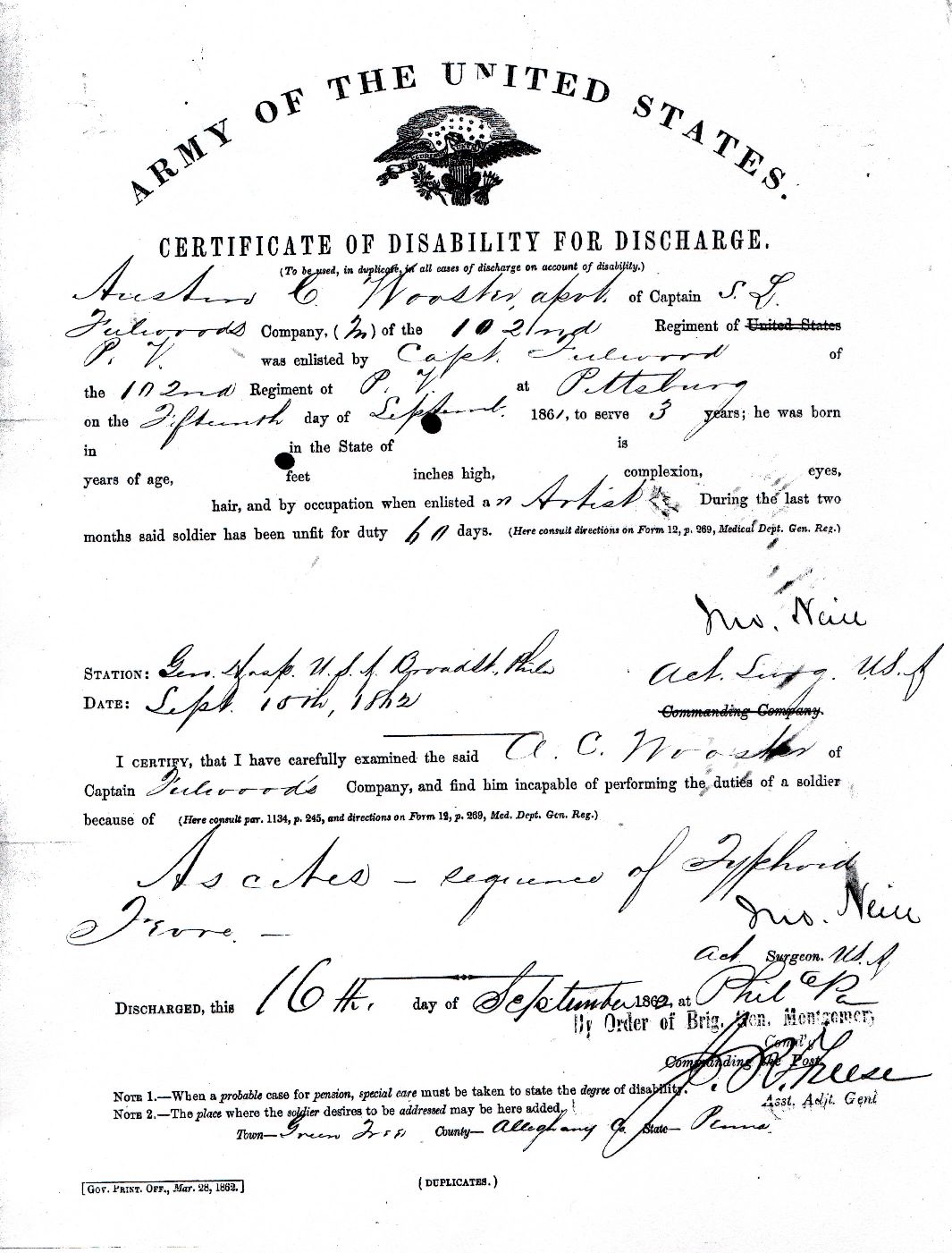 Certificate of Discharge