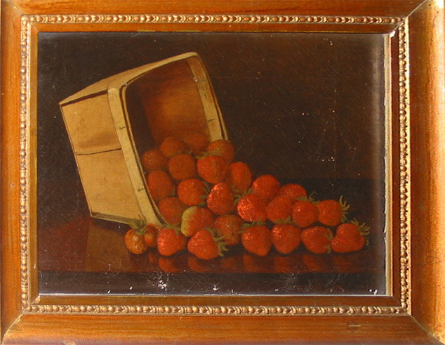 Stillife oil painting of strawberries